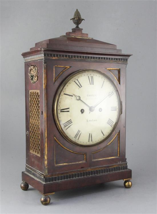 A Regency mahogany bracket clock, Chater, Goswell Road, London, 21in.